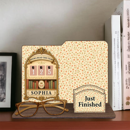Personalized Wooden Book Tracker, Library Decor, Reading Lover Gift