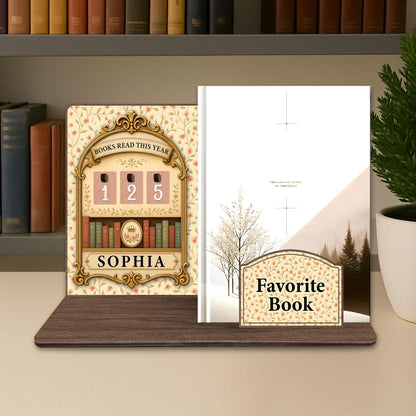 Personalized Wooden Book Tracker, Library Decor, Reading Lover Gift