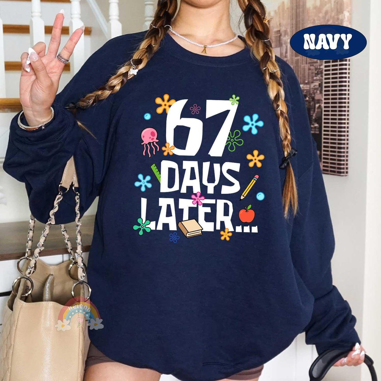 67 Days Later 67th Day of School Shirt, Six Seven Meme Funny Teacher Shirt Student Tshirt, Boys Teens Gift, Gen Alpha Humor, Gen Z Teenager