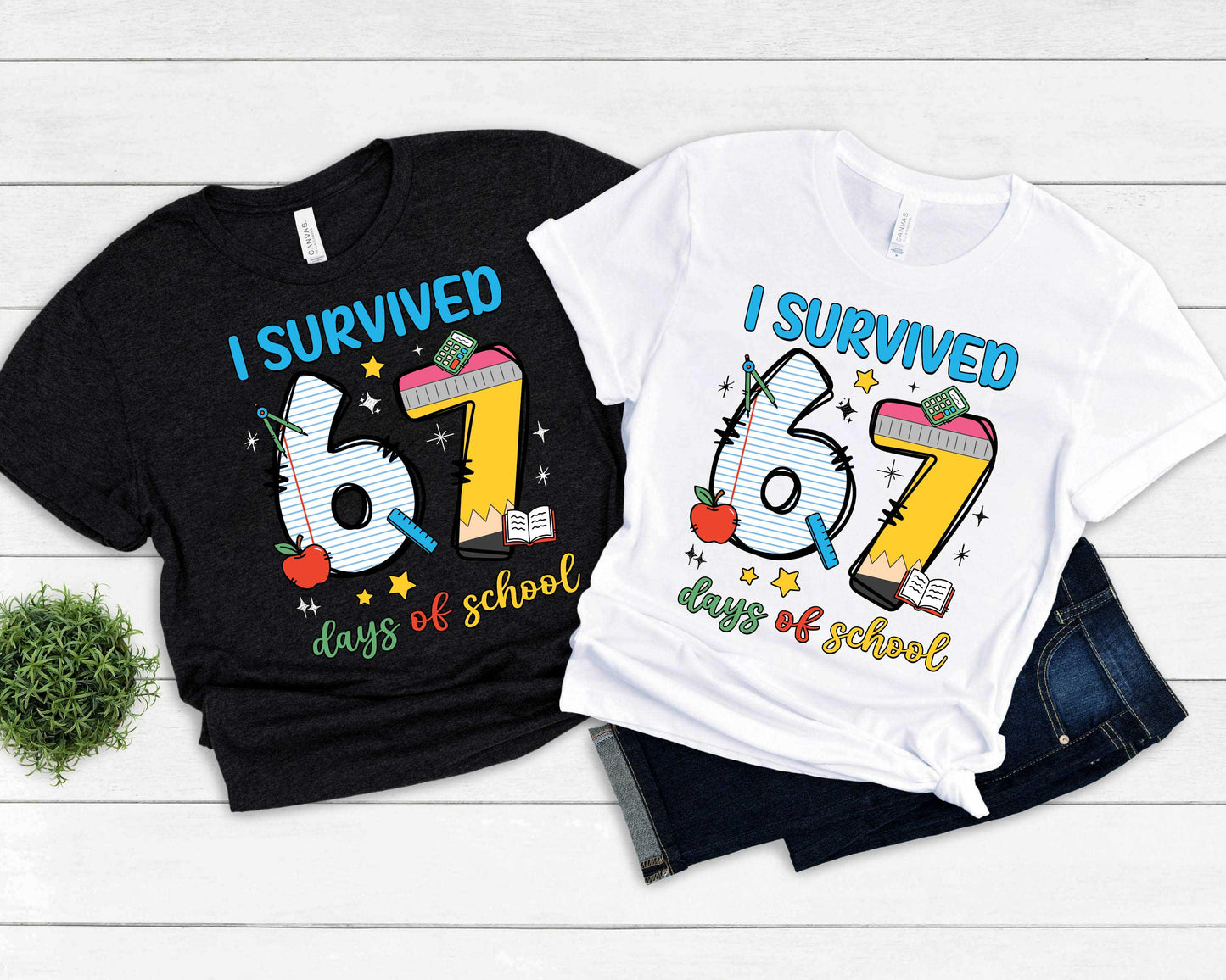 I Survived 67 Days of School Shirt, 67th Day of School, Funny Teacher Shirt Six Seven Meme Funny Teacher Student School, Boys Teens Gifts