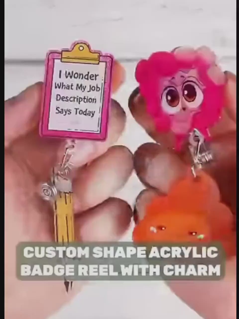 Personalized Teacher Badge Reel With Charm, ID Holder, Interchangeable Badge Reel, Teacher Appreciation Gift, Back to School Teacher Gift