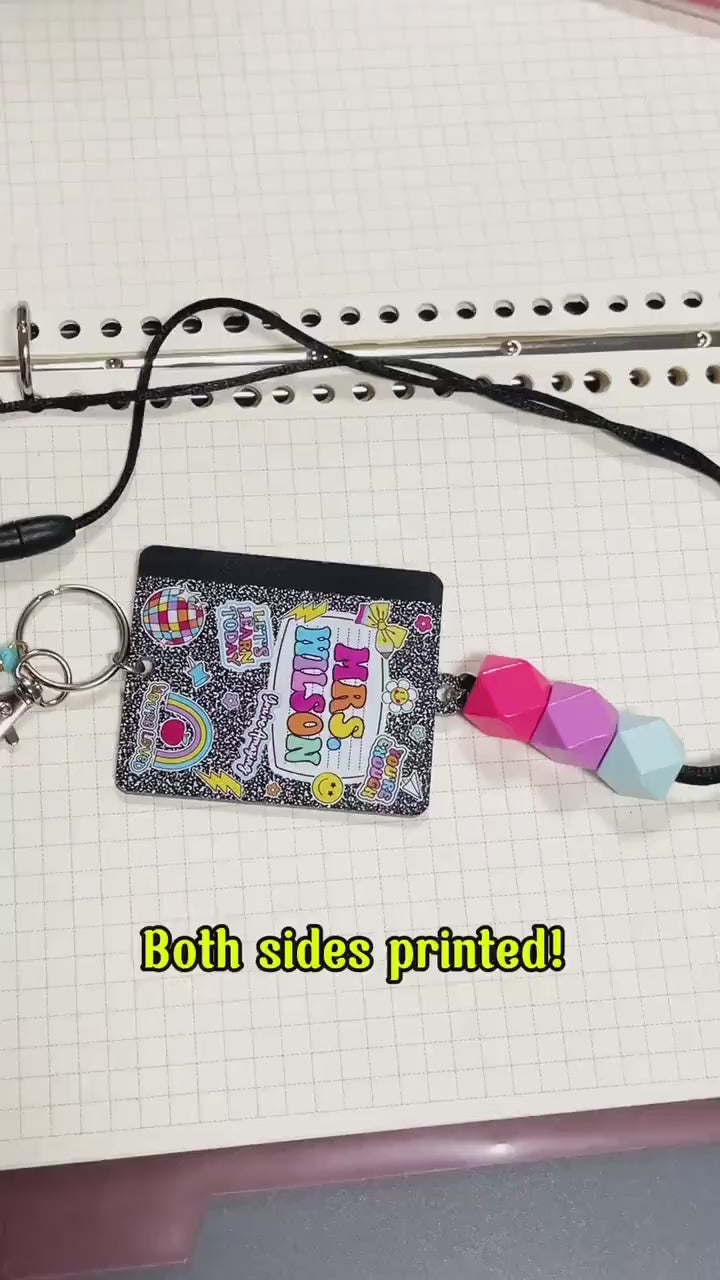 Teacher Lanyard, Personalized Trendy Lanyard for Keys ID Badge Lanyard, Teacher Lanyard with Name, Beaded Lanyard, Teacher Appreciation Gift