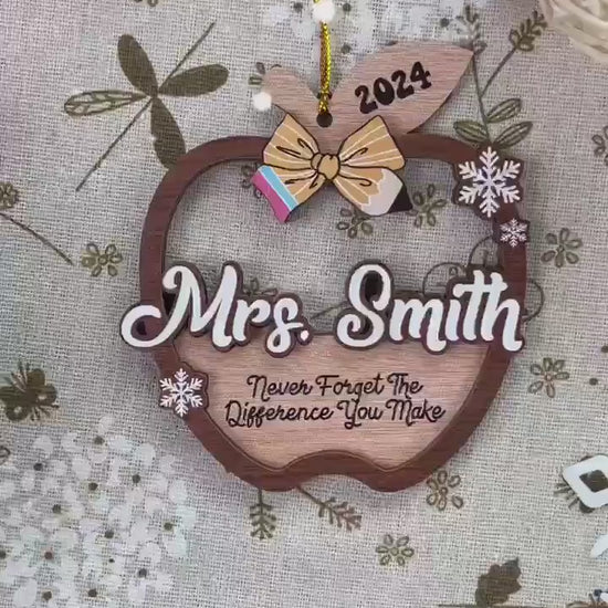 Personalized Teacher Gift, Teacher Christmas Ornament, Thank You Gift Teacher Ornament, Teacher Christmas Gift, Teacher Appreciation Gifts