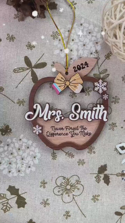 Personalized Teacher Gift, Teacher Christmas Ornament, Thank You Gift Teacher Ornament, Teacher Christmas Gift, Teacher Appreciation Gifts