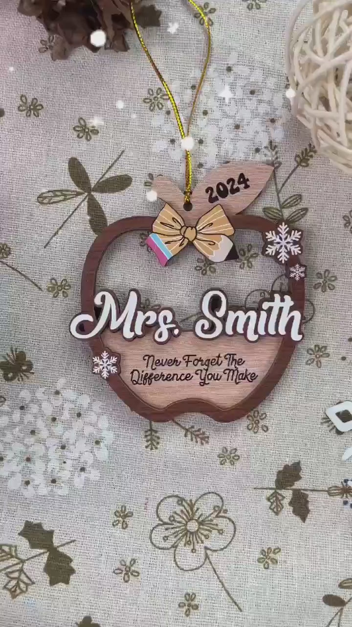 Personalized Teacher Gift, Teacher Christmas Ornament, Thank You Gift Teacher Ornament, Teacher Christmas Gift, Teacher Appreciation Gifts