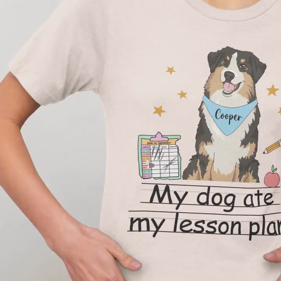 My Dog Ate My Lesson Plan Custom Teacher Shirt Pet Photo, Funny Teacher, Back To School, Dog Mom Teacher Life, Teacher Appreciation Gift