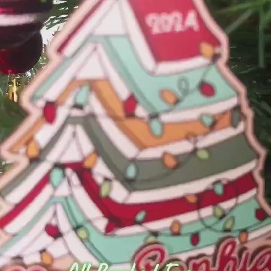 Custom Teacher Christmas Ornament, Christmas Book Tree Ornament, Thank You Gift, Teacher Keepsake Christmas Gift, Teacher Appreciation Gifts