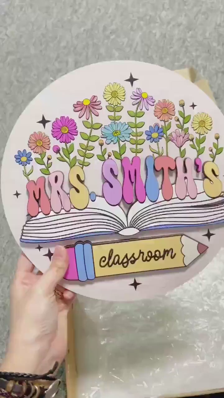 Custom Teacher Door Hanger Enchanted To Teach You, Teacher Wooden Classroom Sign, Teacher Gifts, Back To School, Teacher Appreciation Gift