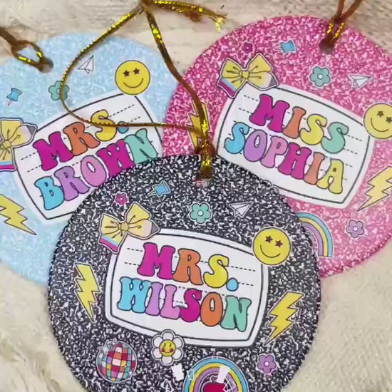 Personalized Teacher Christmas Ornament, Custom Teacher Ornament Keepsake Thank You Gift, Teacher Christmas Gift, Teacher Appreciation Gifts