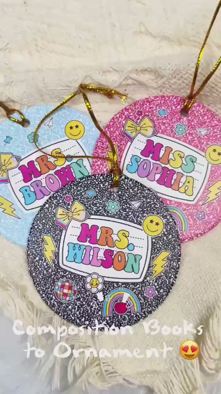 Personalized Teacher Christmas Ornament, Custom Teacher Ornament Keepsake Thank You Gift, Teacher Christmas Gift, Teacher Appreciation Gifts