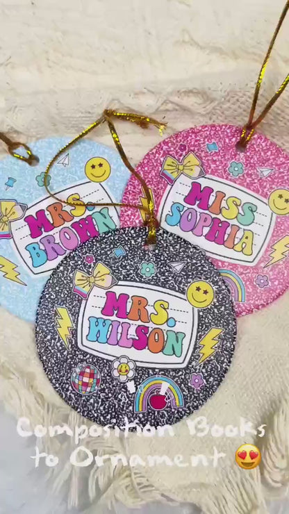 Personalized Teacher Christmas Ornament, Custom Teacher Ornament Keepsake Thank You Gift, Teacher Christmas Gift, Teacher Appreciation Gifts