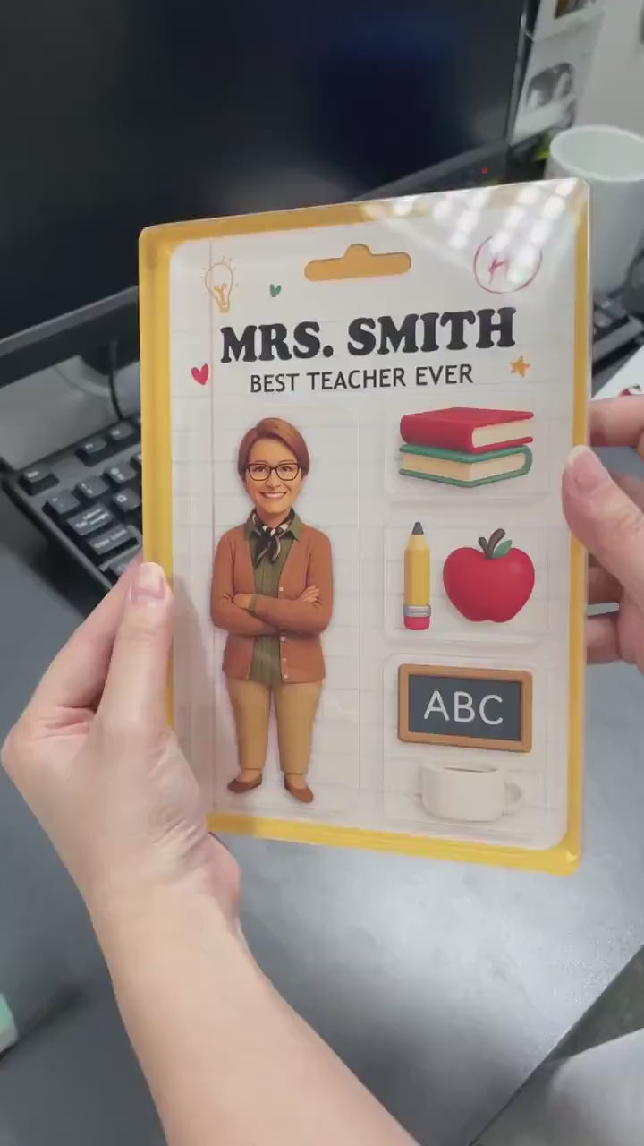 Custom Teacher Acrylic Block, Teacher Name Plate Desk Name Plaque, Back To School Gift, Teacher Gift, Teacher Desk Decor Apple, Office Decor