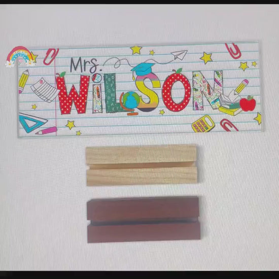 Personalized Teacher Appreciation Gift, Teacher Name Plate Desk Plaque, Teacher Gift,  Custom Teacher Acrylic Name Sign, Back To School Gift