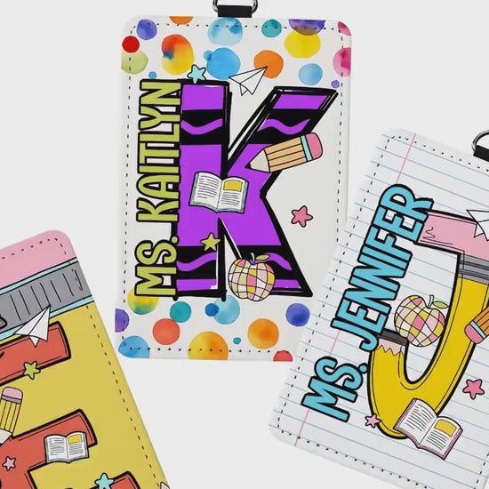 Custom Teacher ID Badge Holder, Teacher Gifts, Personalized ID Holder Lanyard Accessory, Teacher Appreciation Gift, Back To School Gift