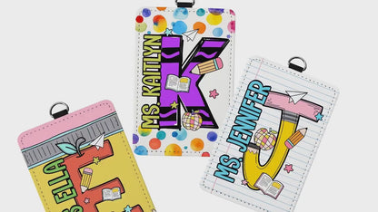 Custom Teacher ID Badge Holder, Teacher Gifts, Personalized ID Holder Lanyard Accessory, Teacher Appreciation Gift, Back To School Gift