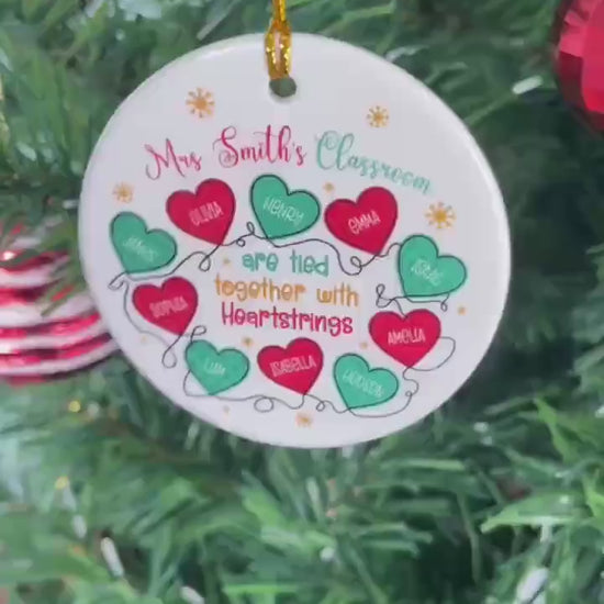 Personalized Teacher Christmas Ornament Thank You Gift Custom Teacher Ornament Class Name, Teacher Christmas Gift, Teacher Appreciation Gift