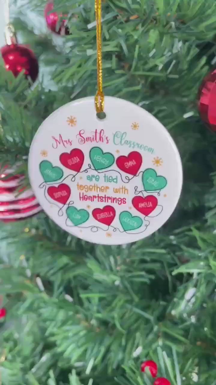 Personalized Teacher Christmas Ornament Thank You Gift Custom Teacher Ornament Class Name, Teacher Christmas Gift, Teacher Appreciation Gift