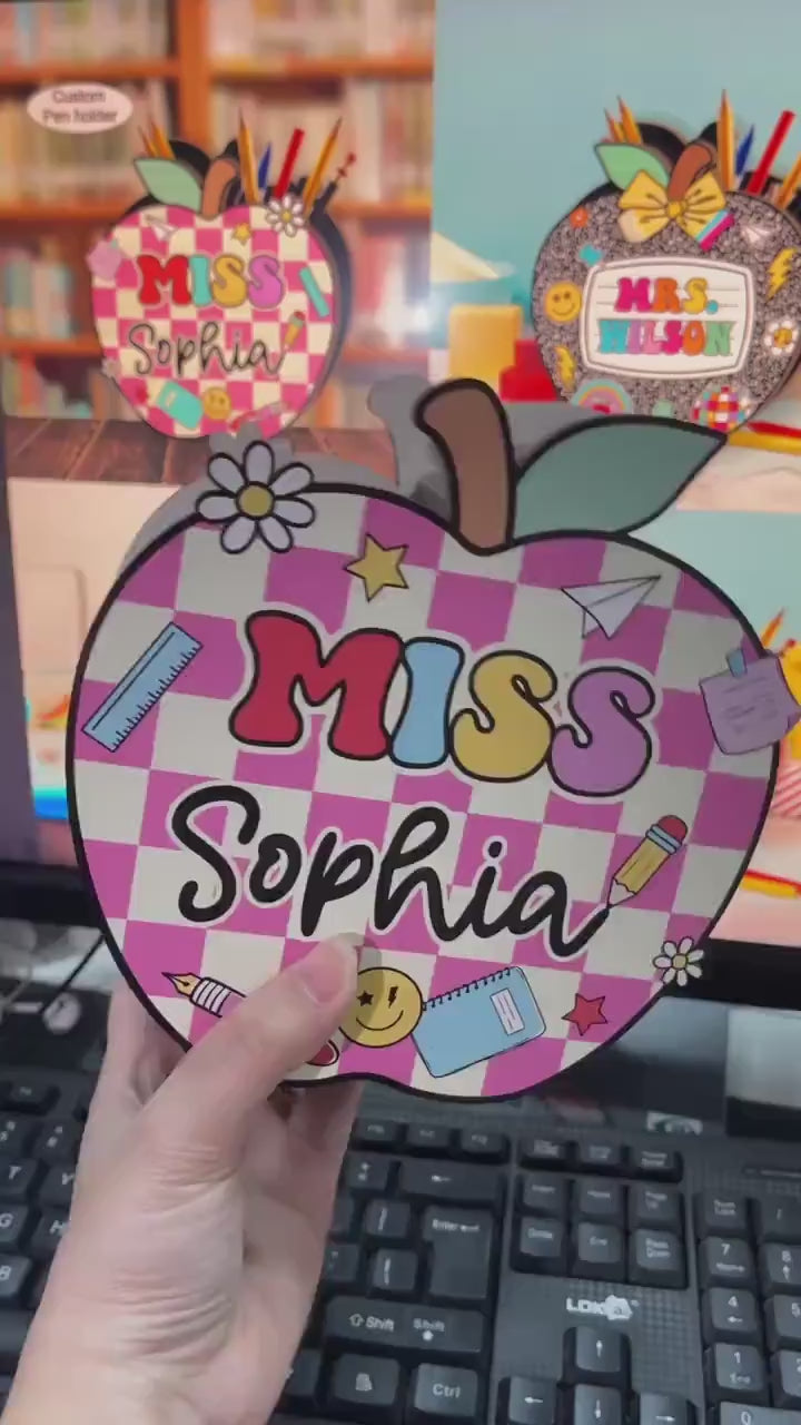 Teacher Appreciation Gift, Custom Pencil Holder, Teacher Pen Holder Name Back To School, Teacher Gift, Desk Decor Office Gift Desk Organizer