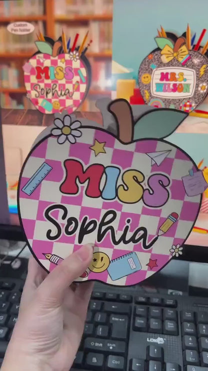 Teacher Appreciation Gift, Custom Pencil Holder, Teacher Pen Holder Name Back To School, Teacher Gift, Desk Decor Office Gift Desk Organizer