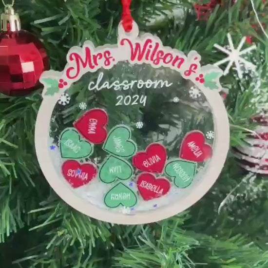 Personalized Teacher Christmas 4D Shaker Ornament, Teacher Ornament Christmas Gift, Student Gift, Thank You Gift, Teacher Appreciation Gifts