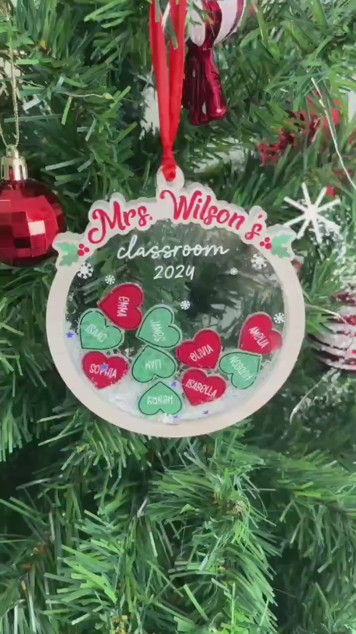 Personalized Teacher Christmas 4D Shaker Ornament, Teacher Ornament Christmas Gift, Student Gift, Thank You Gift, Teacher Appreciation Gifts