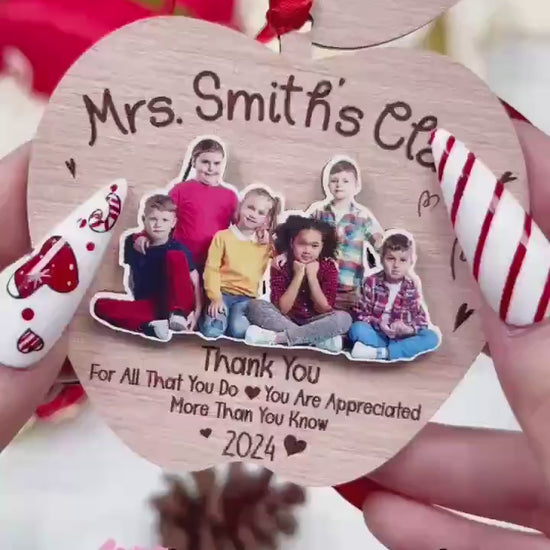 Personalized Teacher Ornament Thank You Gift, Custom Christmas Ornament Teacher Classroom, Teacher Appreciation Gift, Teacher Christmas Gift