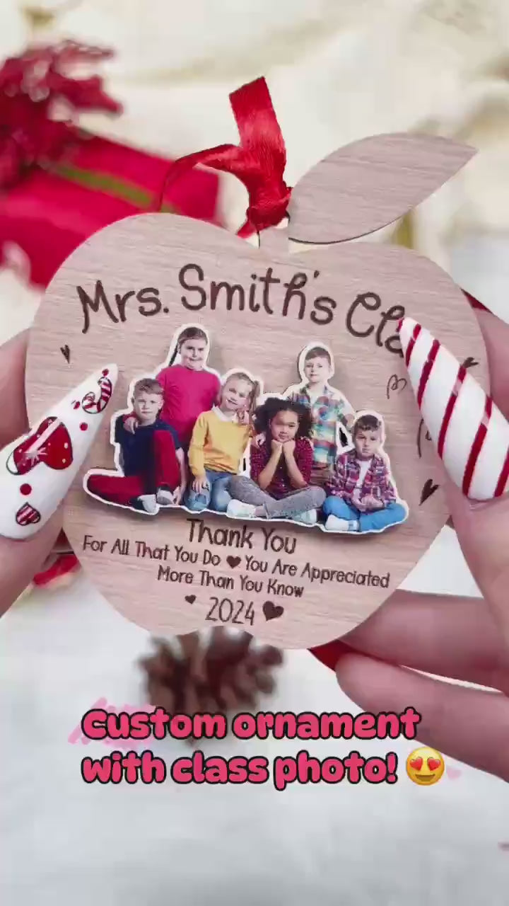 Personalized Teacher Ornament Thank You Gift, Custom Christmas Ornament Teacher Classroom, Teacher Appreciation Gift, Teacher Christmas Gift
