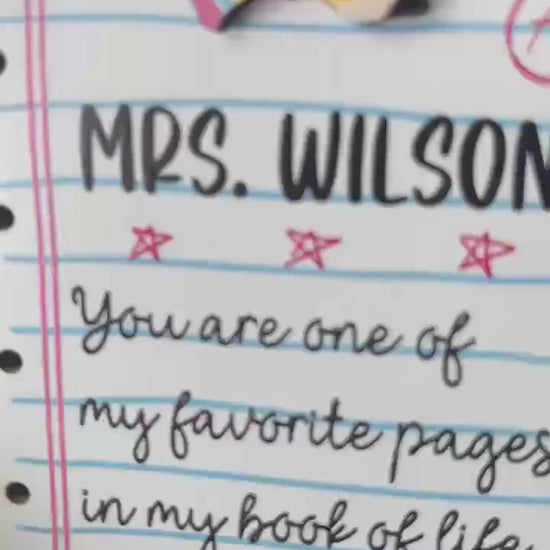 Custom Teacher Christmas Ornament Paper Note, Personalized Teacher Ornament Teacher Christmas Gift, Teacher Appreciation Gift, Educator Gift